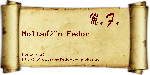 Moltsán Fedor névjegykártya